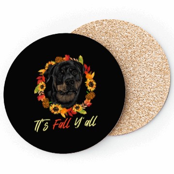 Discover Rottweiler Autumn Leopard Pumpkin Dog Lover Coasters