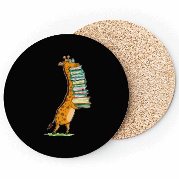 Discover Book Reading Giraffe I Love My Library Coasters