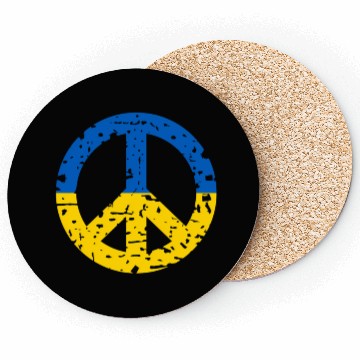 Discover Ukraine Peace Sign Ukrainian Flag Colors Coasters