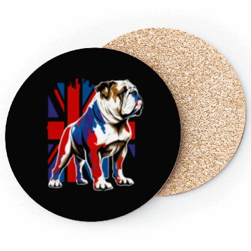 Discover British Bulldog With Union Jack Flag King Charles Coasters