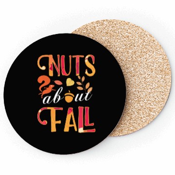 Discover nuts about fall squirrel and autumn leaves for Coasters