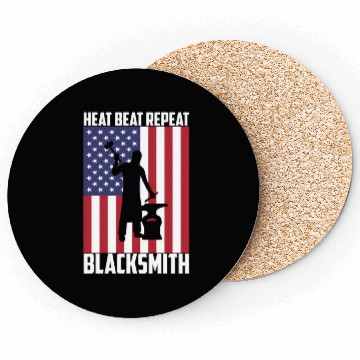 Discover Blacmith Heat Beat Repeat Usa Flag Patriotic Blacm Coasters