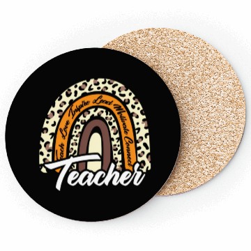 Discover Leopard Rainbow Teacher Love Inre Teaching School Coasters