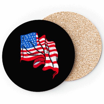 Discover America Flag Independence Day US Patriots Coasters