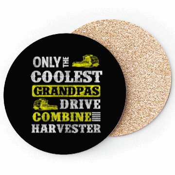Discover Harvest Field Worker Tractor Farmer Coasters