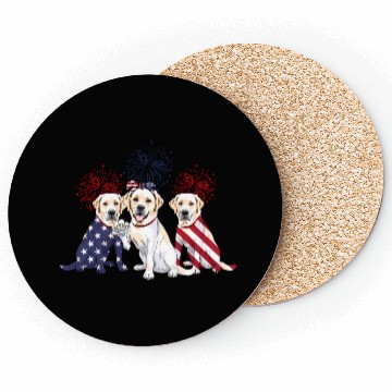 Discover Labrador Retriever Us Flag 4Th Of July Independenc Coasters