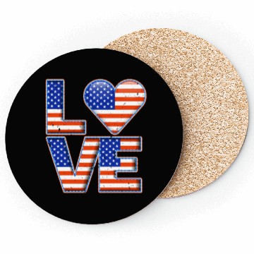 Discover LOVE America Patriotism USA Independence Day Coasters