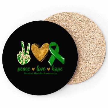 Discover Peace Love Hope Tal Mind Health Coasters