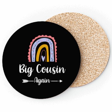 Discover Soon To Be Big Cousin Again Rainbow Pregnancy Coasters