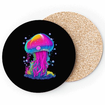 Discover Vibrant Jellyfish Colorful Coasters