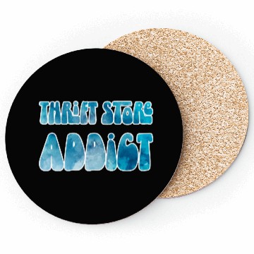 Discover Thrift Store Addict blue watercolor Coasters