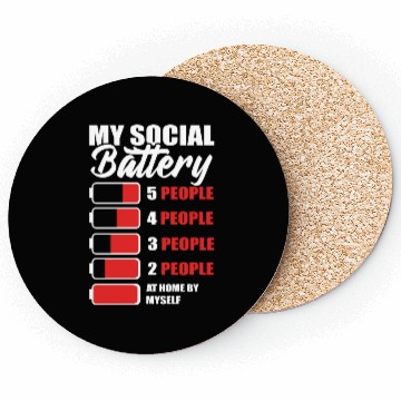 Discover My Social Battery Loner Coasters