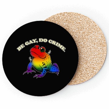 Discover BGD crime - Vintage LGBT Rainbow Frog Meme Coasters