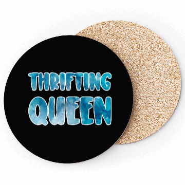 Discover Thrifting Queen blue watercolor Coasters