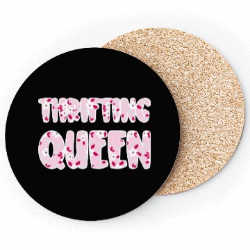 Discover Thrifting Queen pink floral Coasters