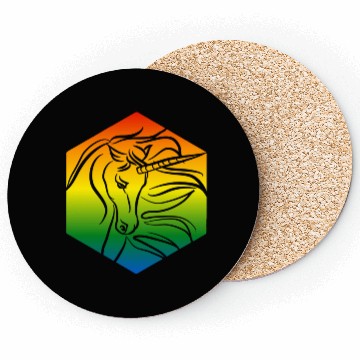 Discover Rainbow Unicorn Silhouette | TTRPG Pride Coasters