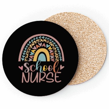 Discover Cute Rainbow Leopard Print School Nurse Back Coasters