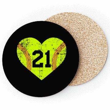 Discover Vintage Fastpitch Softball 21 Jersey Coasters