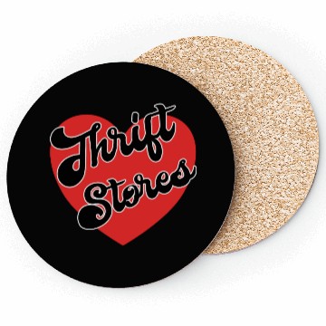 Discover Thrift Stores red heart Coasters