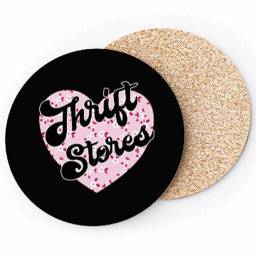 Discover Thrift Stores pink floral heart Coasters