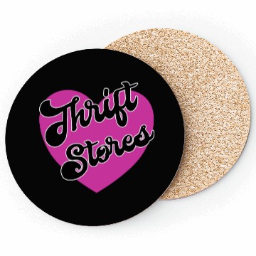 Discover Thrift Stores pink heart Coasters