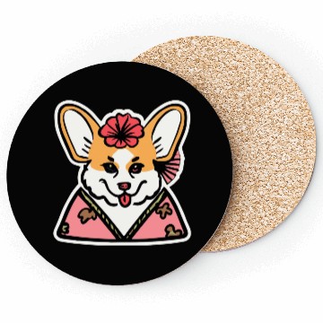Discover Geisha Corgi Dog Lover Welsh Coasters