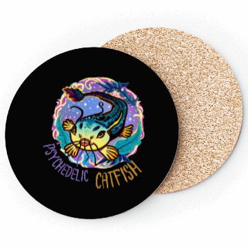 Discover Psychedelic Catfish Artwork Coasters