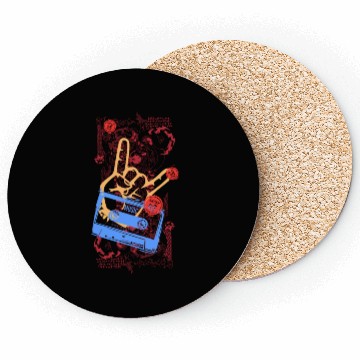 Discover devil horns hand Coasters