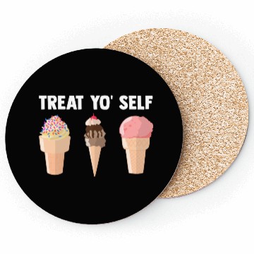 Discover Ice Cream Treat Yo' Self Summertime Sherbet Gelato Coasters