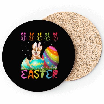 Discover Easter Day Corgi Dog Family Easter Coasters