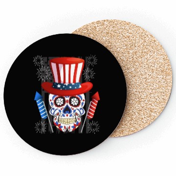 Discover Independence Day Firecracker Skull USA Party Coasters