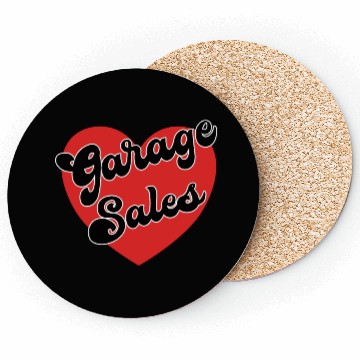 Discover Garage Sales red heart Coasters