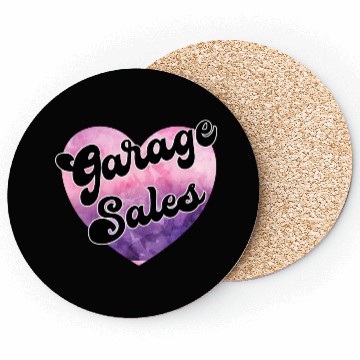 Discover Garage Sales purple pink watercolor heart Coasters