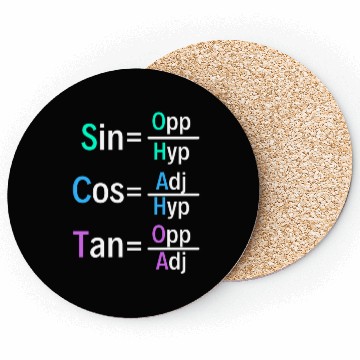 Discover Math Teacher Trigonometry Soh Cah Toa Geometry Coasters