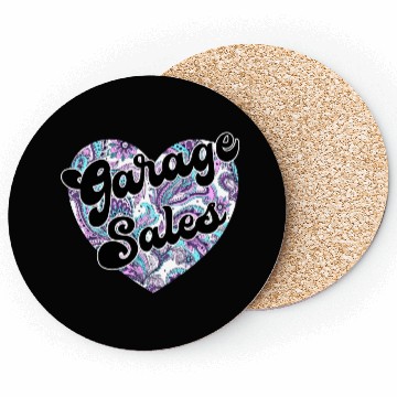 Discover Garage Sales paisley heart Coasters