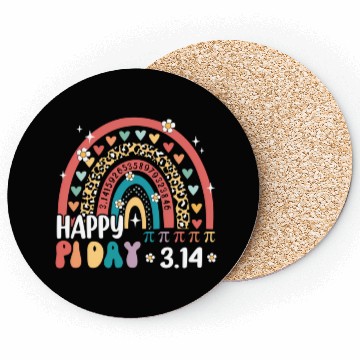 Discover Rainbow Happy Pi Day Mathematic Math Teacher Retro Coasters
