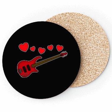 Discover Valentines Bass Guitar Bassist Wedding Musician Coasters