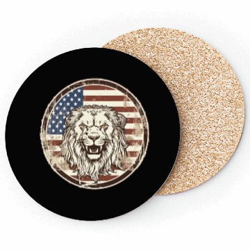 Discover Lion and american Flag Coasters