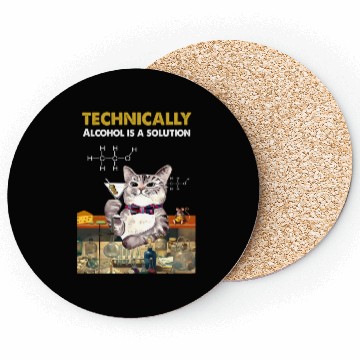 Discover Techally Alcohol Is A Solution Chemistry Coasters