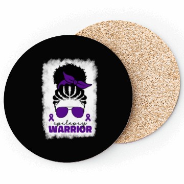 Discover Afro Epilepsy Warrior For Black Epilepsy Awareness Coasters
