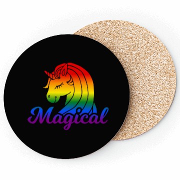 Discover Magical Rainbow Unicorn | TTRPG Pride Coasters