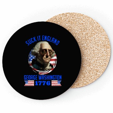 Discover George Washington 1776 Suck it England USA Coasters