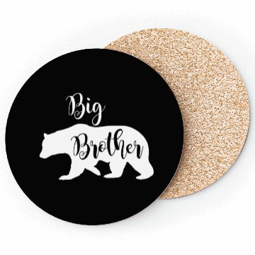 Discover Big Brother Bear Design in White Fun Sibling Gift Coasters