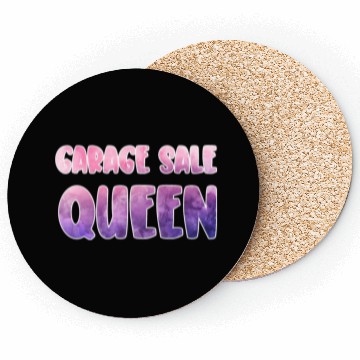 Discover Garage Sale Queen purple pink watercolor Coasters