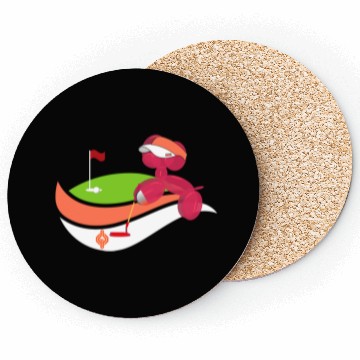 Discover Summer Golf Balloon Dog Coasters