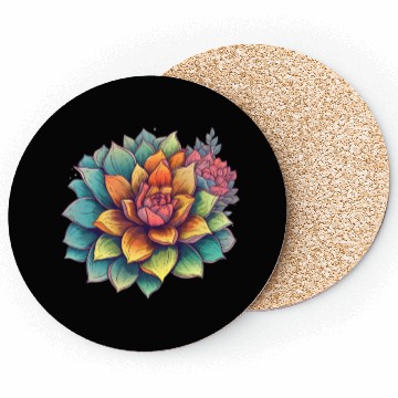 Discover Cactus Blooming Cacti Succulent Lover Wildflower Coasters