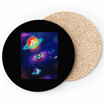 Discover Bitcoin Coin-Crypto SPACE Coasters