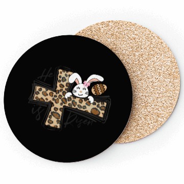 Discover Happy Easter He Is Risen Jesus Cross Easter Bunny Coasters