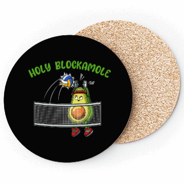 Discover Holy Blockamole I Volleyball Avocado Food Coasters