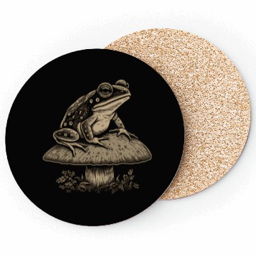 Discover Cottagecore Floral Frog Aesthetic Wo Coasters